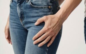 Hands on thigh