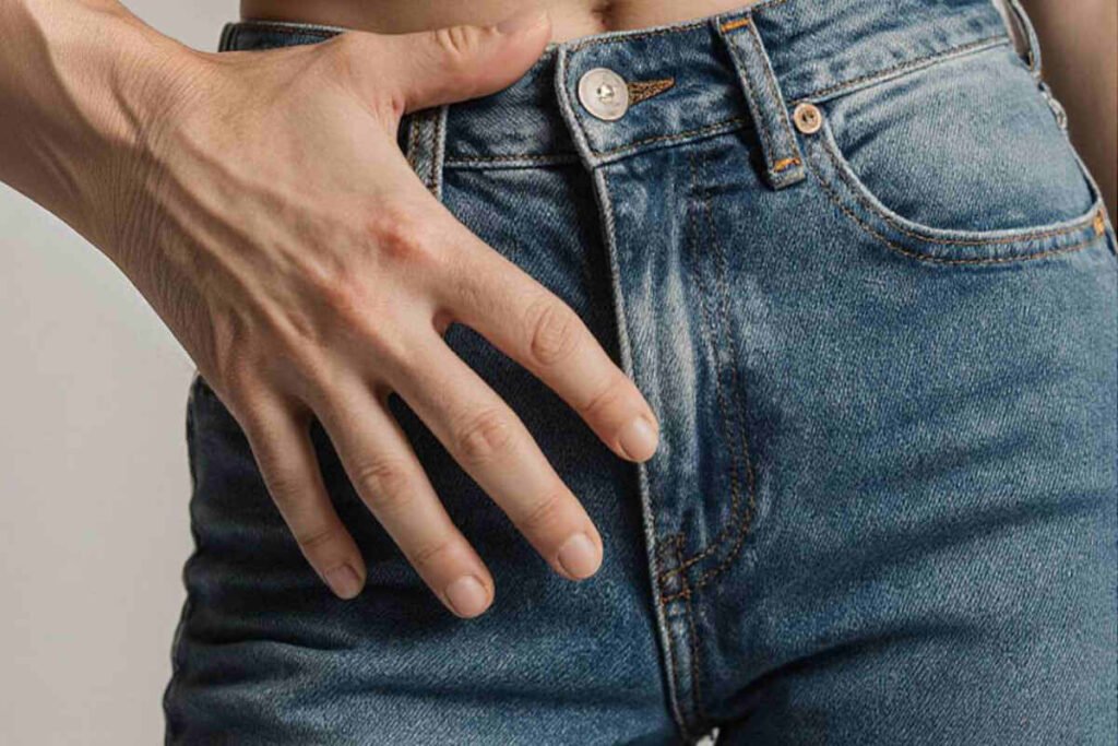 Hand auf Jeans
