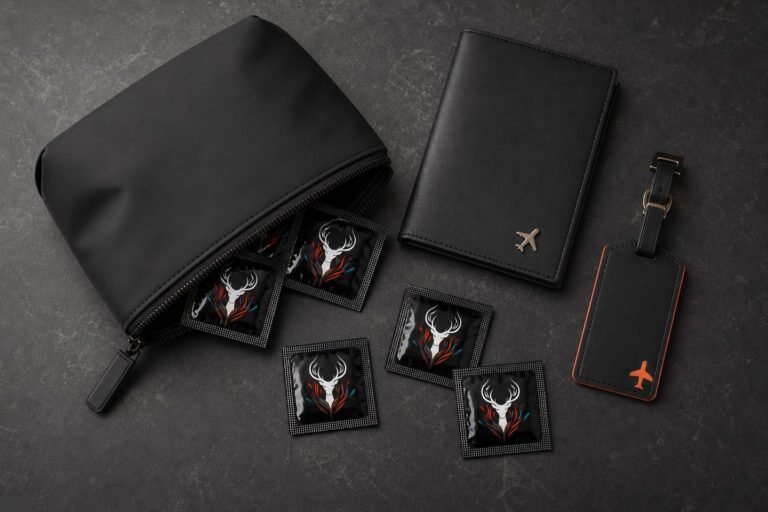 Discreet travel kit with finger condoms
